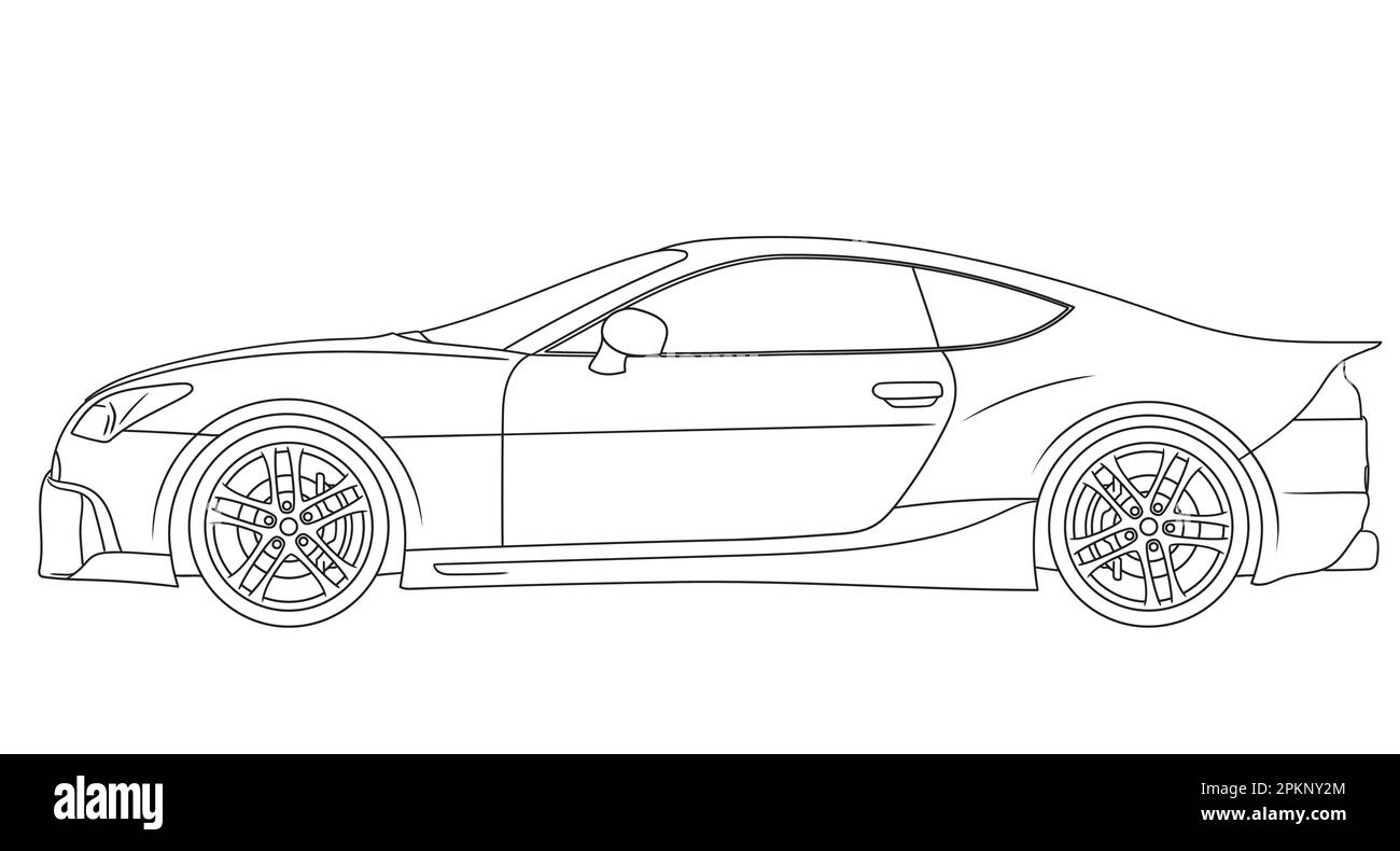 Sportwagen, Roadster in modernem Design. Vektordarstellung isoliert auf weißem Hintergrund Stock Vektor