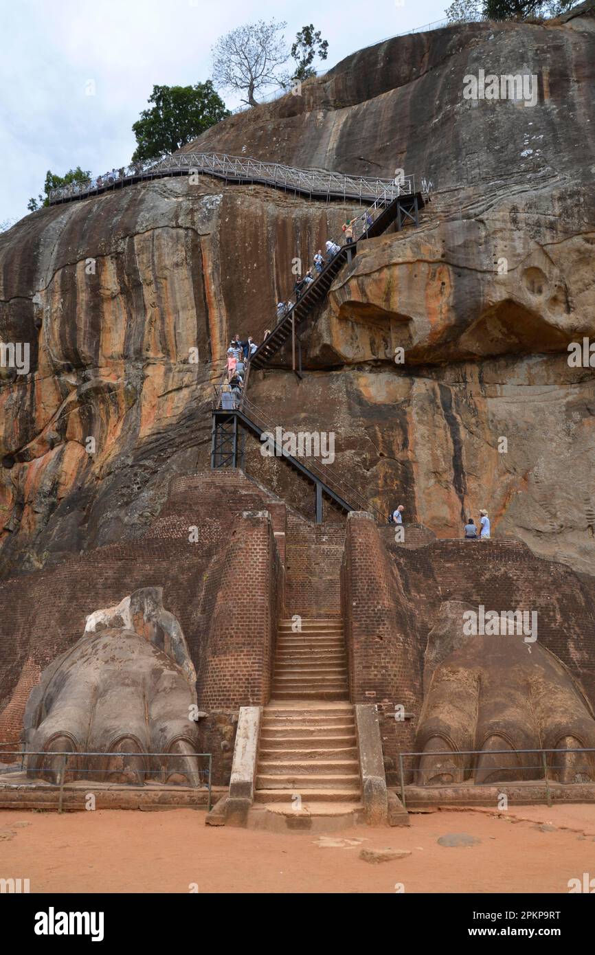 Treppe, Löwenfelsen, Sigiriya, Sri Lanka, Asien Stockfoto