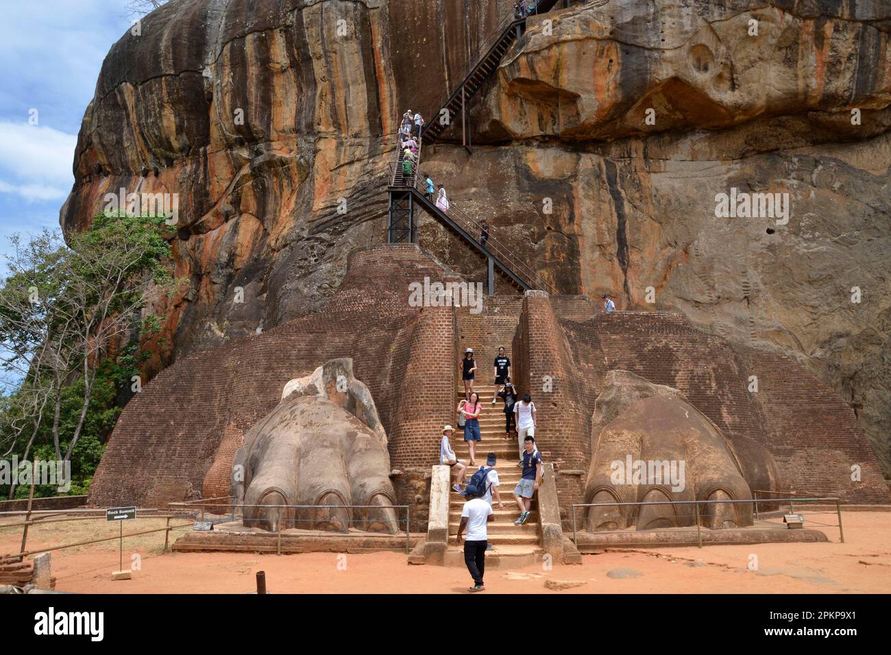 Treppe, Löwenfelsen, Sigiriya, Sri Lanka, Asien Stockfoto