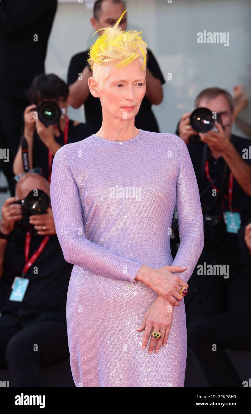 VENEDIG, ITALIEN - 06. SEPTEMBER: Tilda Swinton nimmt am 06. September 2022 auf dem roten Teppich „die ewige Tochter“ des 79. Venedig Filmfestivals in Venedig Teil Stockfoto