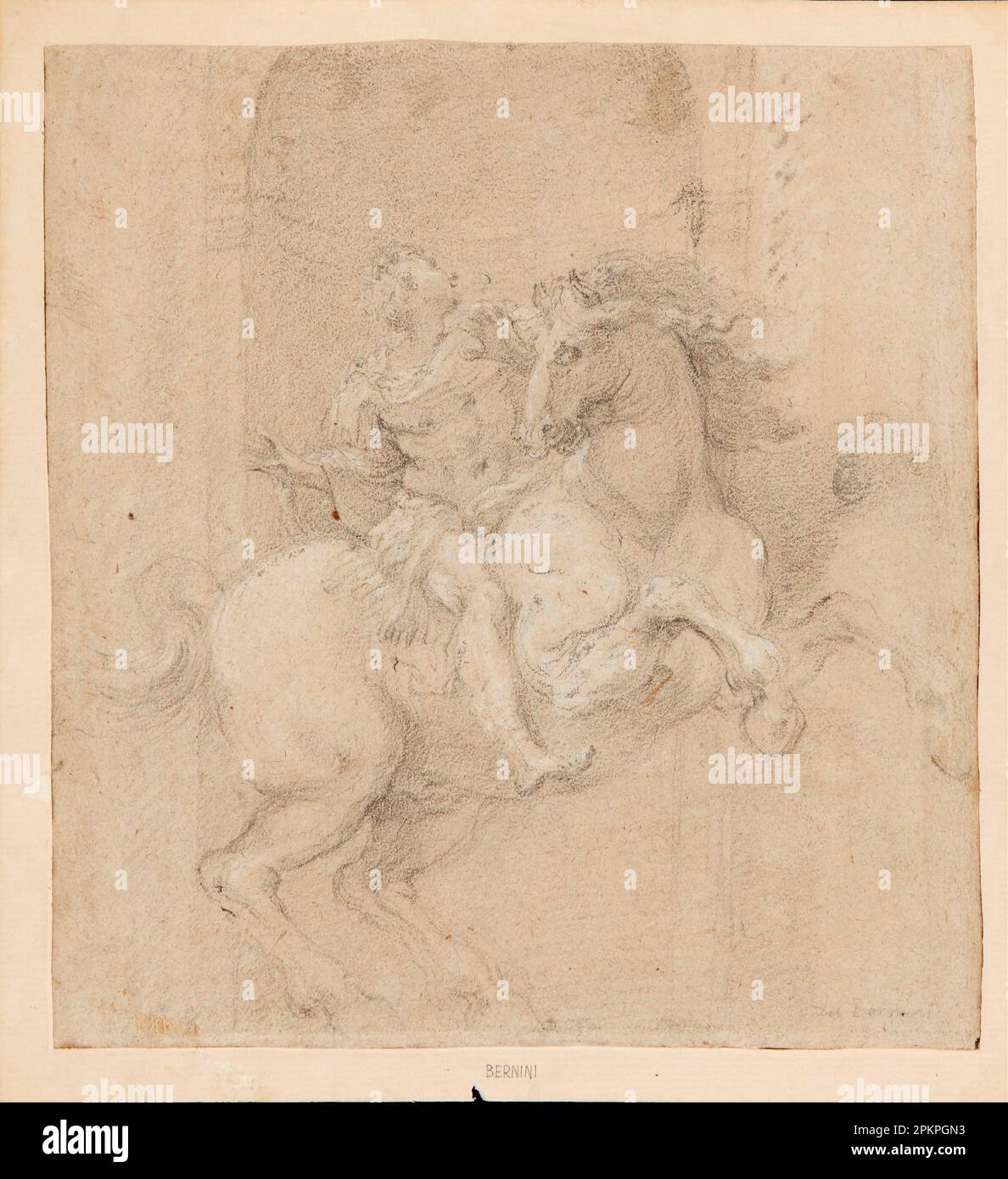 El emperador Constantino A caballo 1655 von Gian Lorenzo Bernini Stockfoto