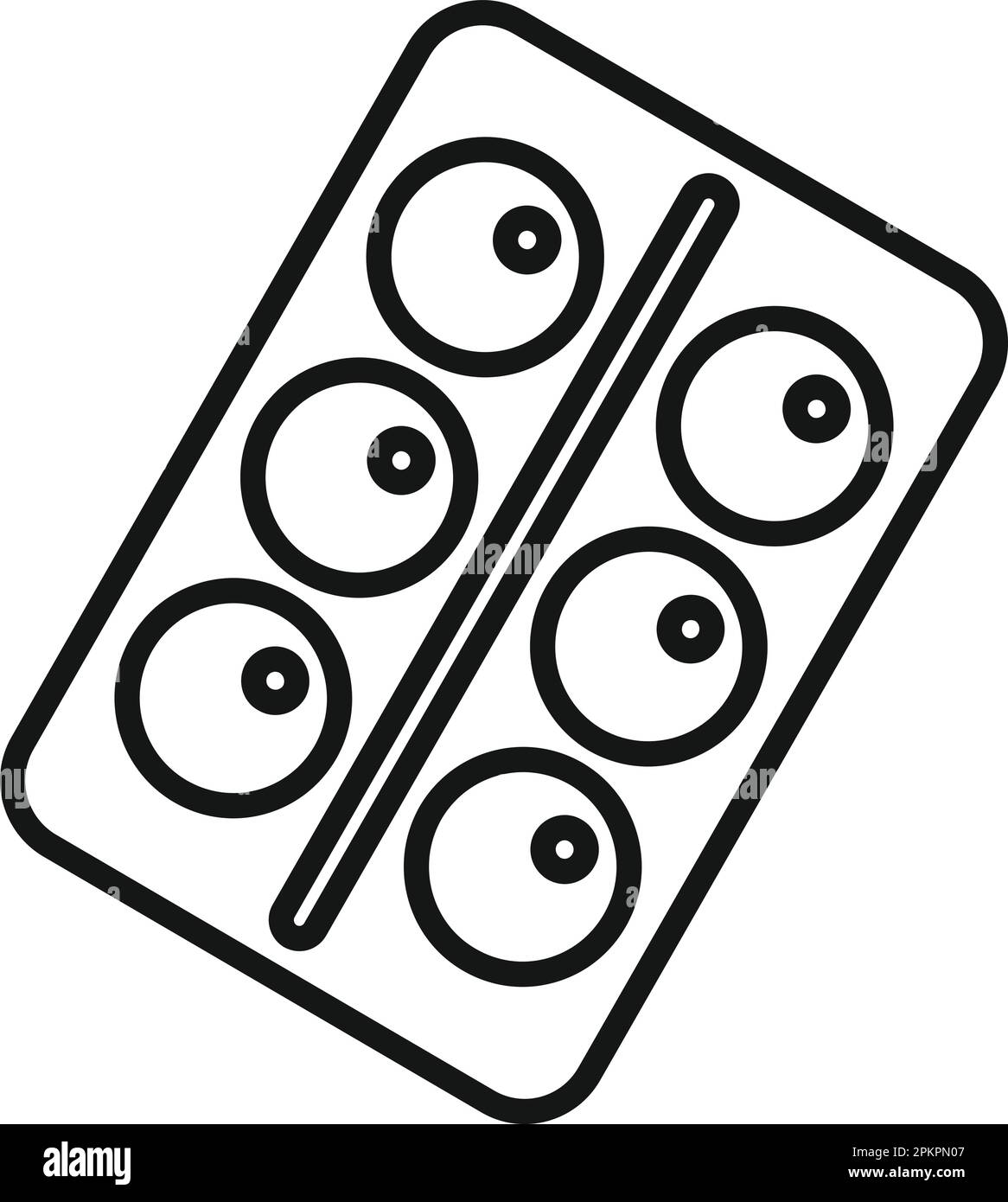 Pillensymbol-Konturvektor. Virus stoppen. Körper gesund Stock Vektor