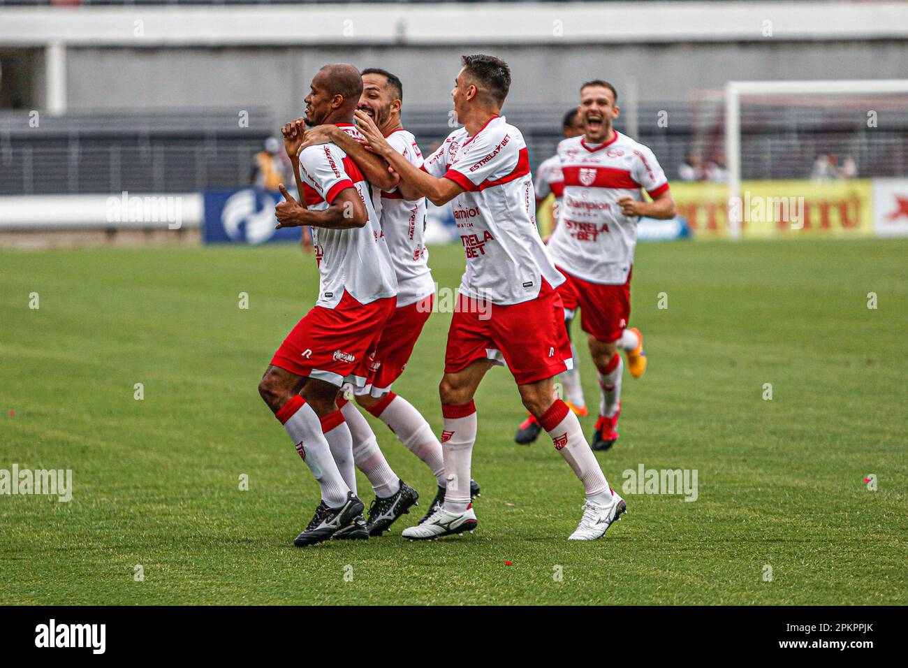 MACEI', AL 08.04.2023 CRB X ASA Jonathan Copete feiert das Tor mit