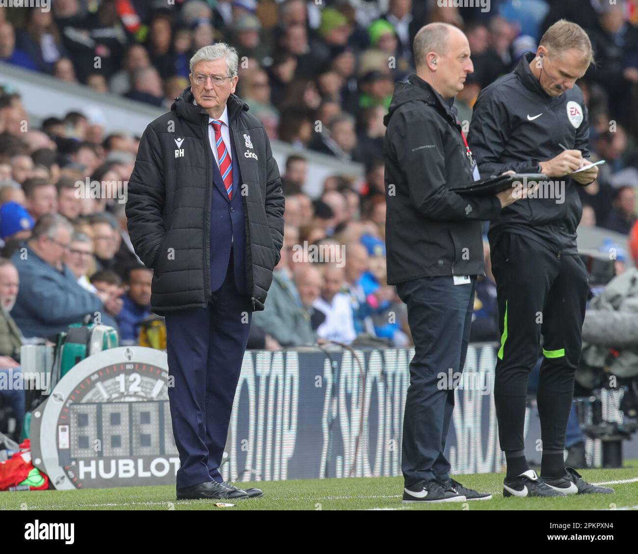 Roy Hodgson Manager von Crystal Palace während des Premier League-Spiels Leeds United gegen Crystal Palace in der Elland Road, Leeds, Großbritannien, 9. April 2023 (Foto: James Heaton/News Images) Stockfoto