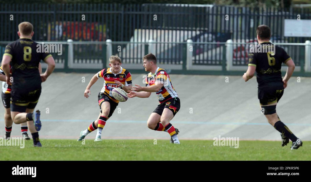 Carmarthen Quins RFC / RCG Indigo Premiership 08.04.2023 Stockfoto