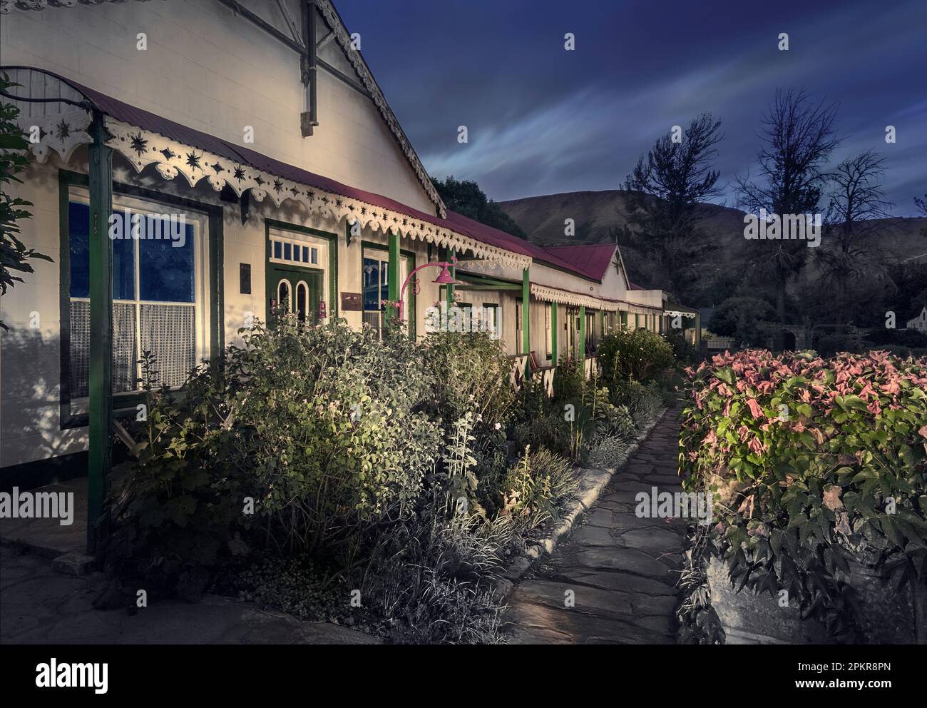 Das alte Rhodos Hotel im Dorf Rhodos im südlichen Drakensberg in Südafrika. Stockfoto