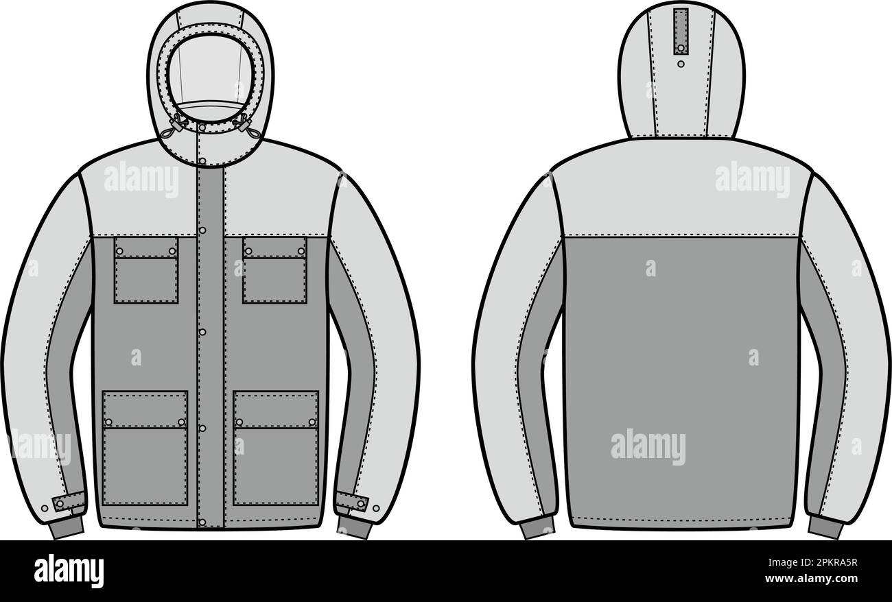 Herren Winter Work Daunenjacke. Mode-CAD. Stock Vektor