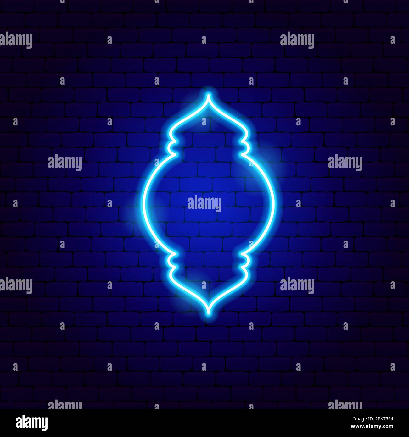 Arabische Dekoration Neonschild Stock Vektor