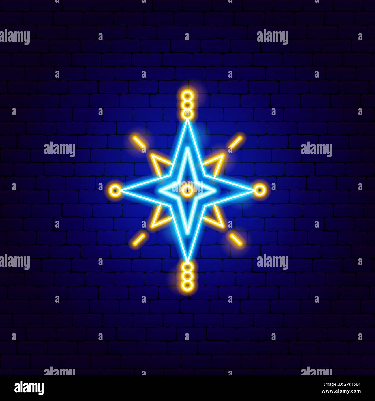 Islamisches Sternzeichen Neon Stock Vektor