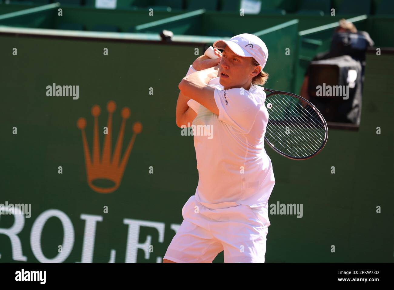 Monaco, Monaco. 09. April 2023. MONACO, Monte Carlo Tennis Masters auf 9. April 2023; Emil Ruusuvuori aus Finnland gegen Jan-Lennard Struff aus Deutschland während der Qualifikation am Gericht Rainier III, 2023 Monte-Carlo Mastern, Bild: Emil Ruusuvuori, gebührenpflichtiges Bild, Copyright Thierry CARPICO/ATP Images. (CARPICO Thierry/ATP/SPP) Kredit: SPP Sport Press Photo. Alamy Live News Stockfoto