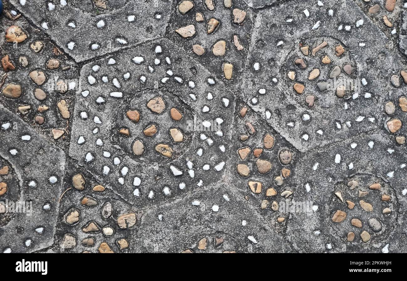 Mosaikfläche für Steinpflaster, Nahaufnahme. Stockfoto