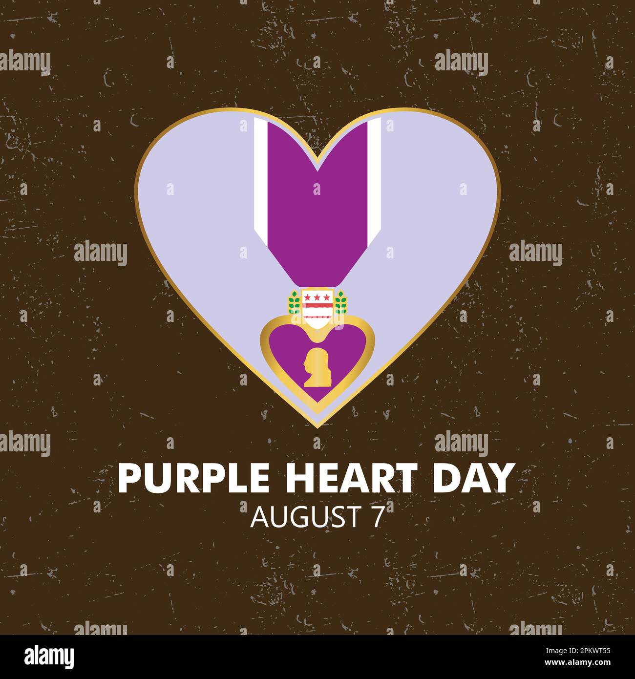 Happy Purple Heart Appetiation Day, moderne Hintergrunddarstellung für Hintergrund, Banner, Karte, Poster mit Texteindruck Stock Vektor