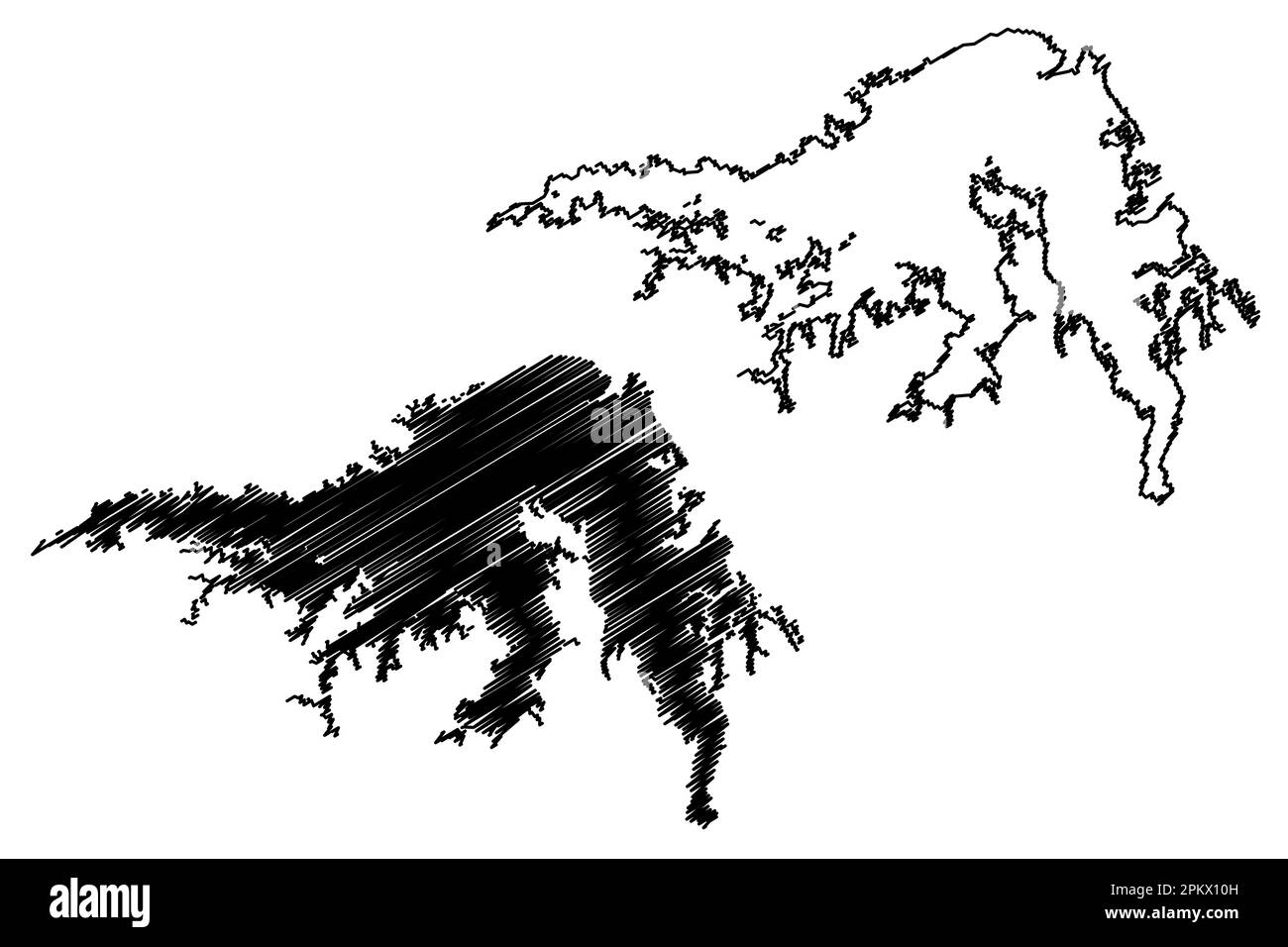 Lake Kinkony (Afrika, Republik Madagaskar) Kartenvektordarstellung, Scribble Sketch Lac Kinkony Karte Stock Vektor