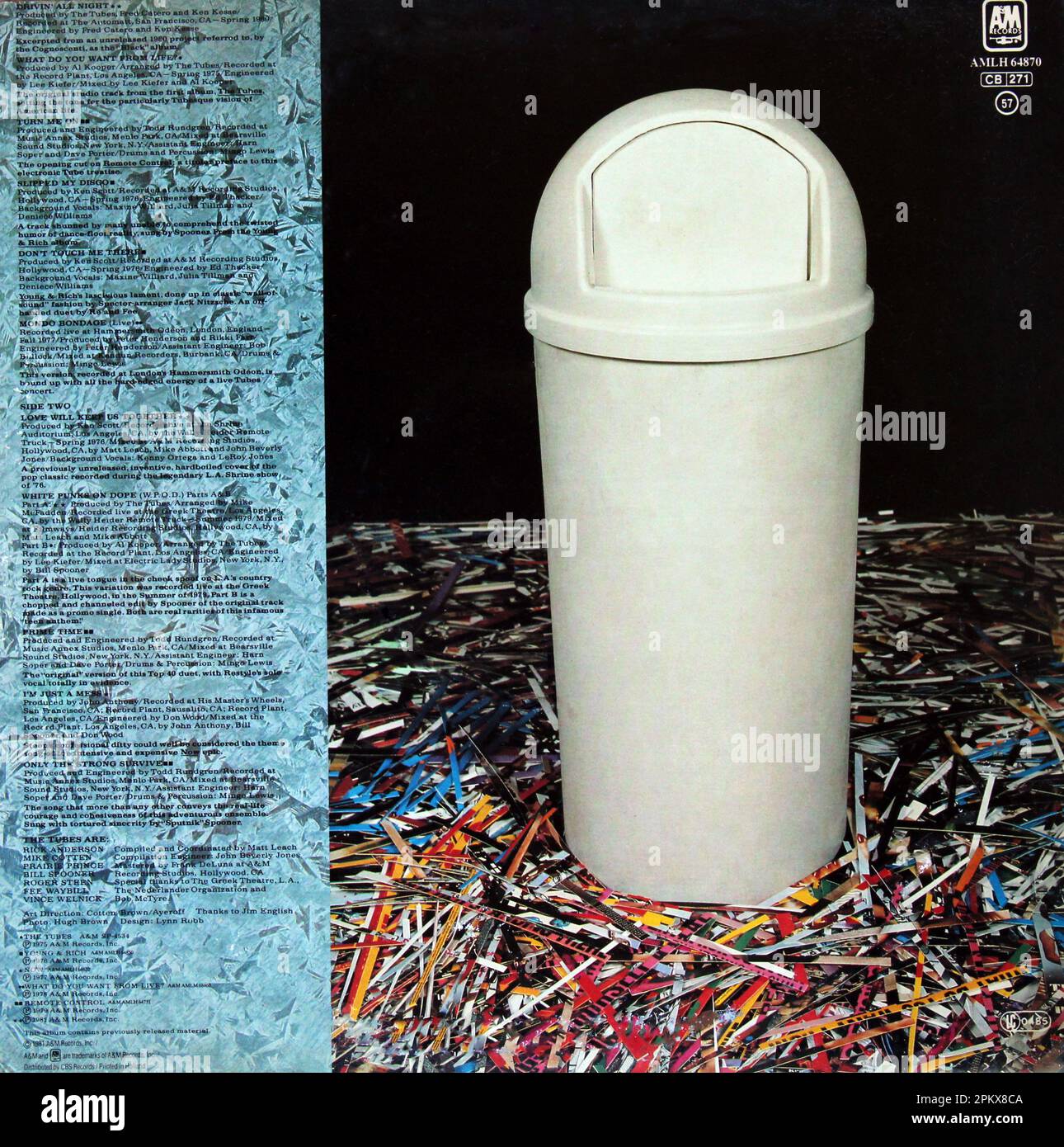 Die Röhren: LP-Grammophon-Aufnahme "T.R.A.S. H.", Rückseite Stockfoto