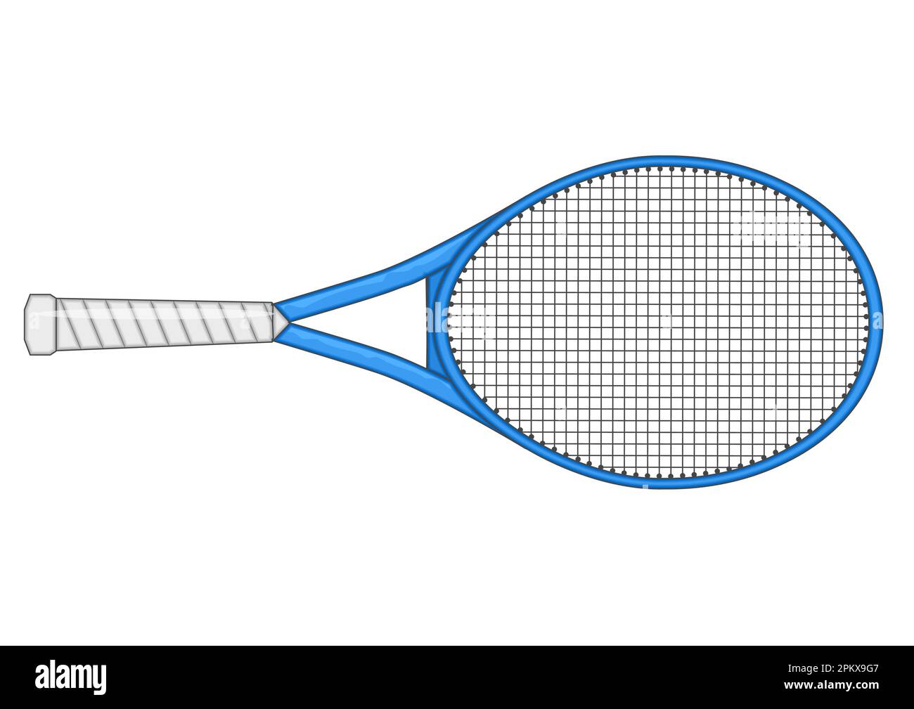 Neuer Tennisschläger isoliert auf weißem Hintergrund Stock Vektor