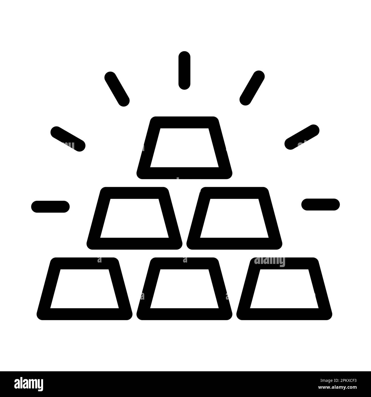 Goldene Balken Vektorsymbol Für Dicke Linien Für Den Persönlichen Und Kommerziellen Gebrauch. Stockfoto