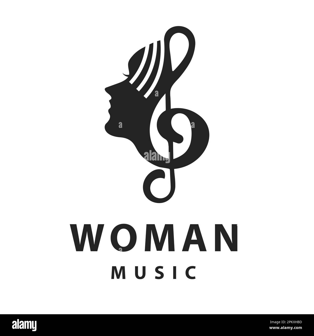 Einzigartiges und dynamisches Logo für einen professionellen Vocal Karaoke Singer. Das Logo spiegelt die Leidenschaft und das Talent des Sängers perfekt wider. Stock Vektor