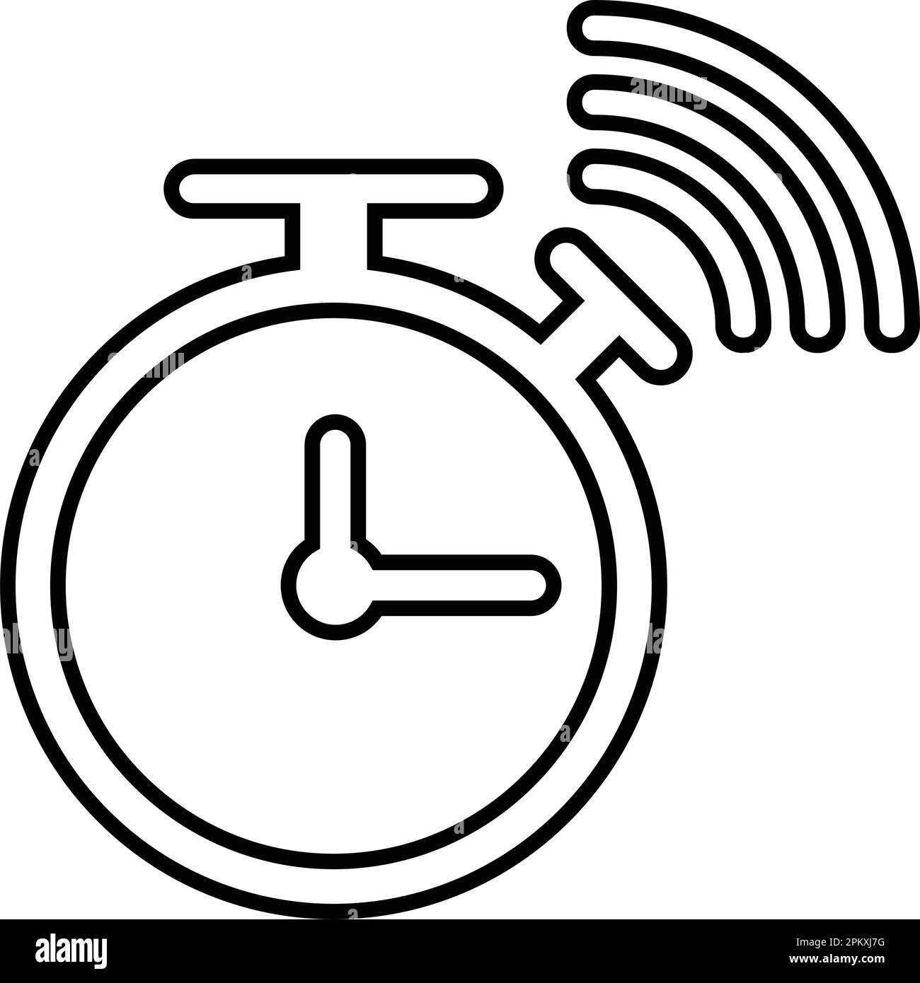 Wecker, Glockensymbol ist auf weißem Hintergrund isoliert. Verwendung für Grafik- und Webdesign oder kommerzielle Zwecke. Vektor-EPS-Datei. Stock Vektor