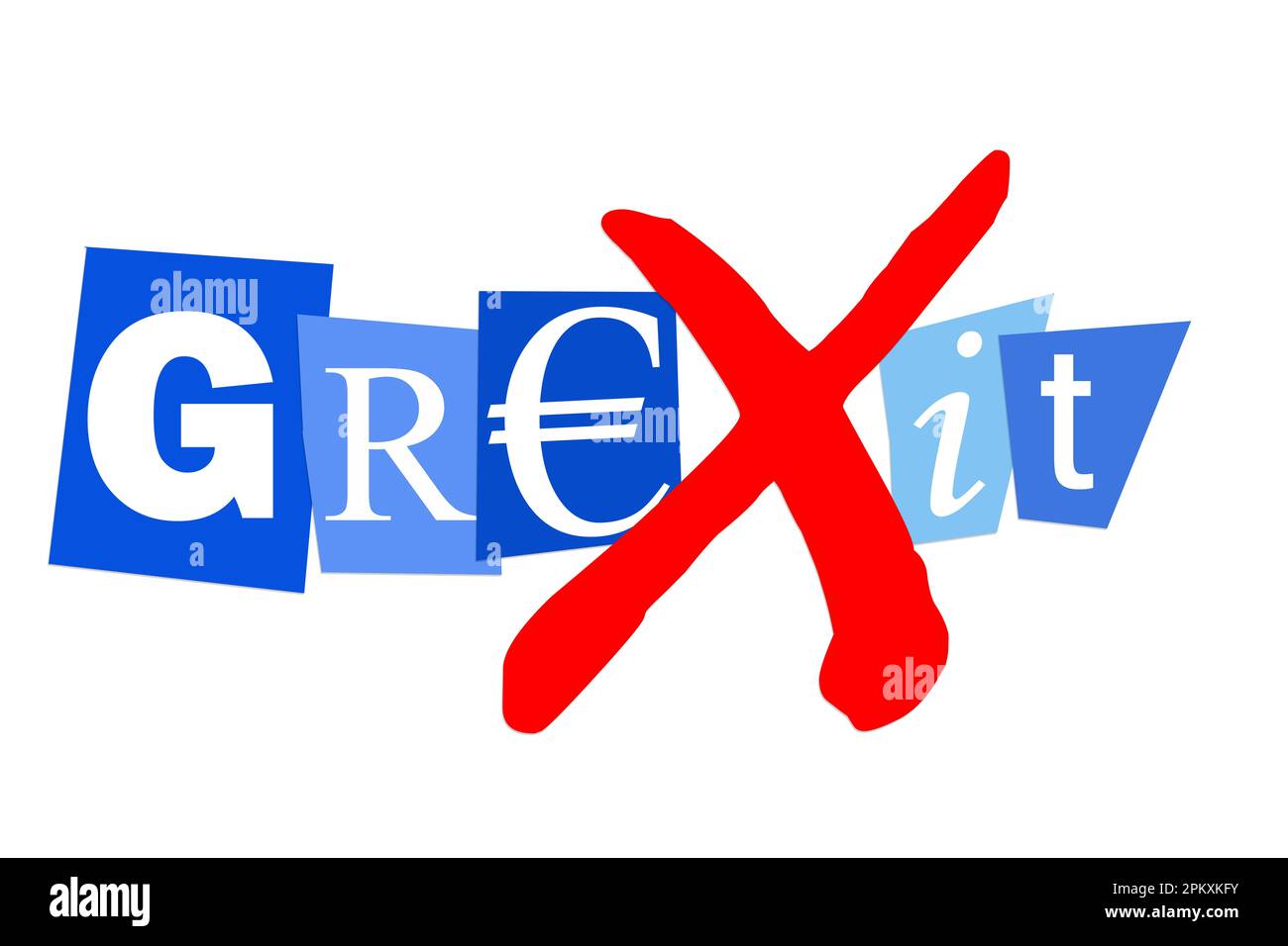 Die griechische Finanzschuldenkrise in Grexit könnte zum Austritt griechenlands aus dem Euro führen Stockfoto