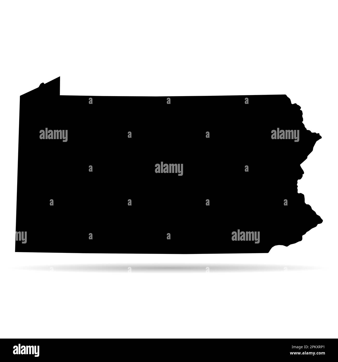 Pennsylvania Kartenform, vereinigte Staaten von amerika. Symbolvektordarstellung für flache Konzepte. Stock Vektor