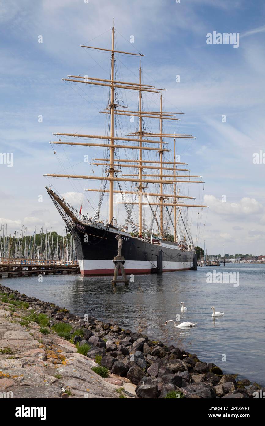 Viermastbarque Passat, Segelschiff, Priwall, Travemünde, Lübeck Bay, Schleswig-Holstein, Deutschland Stockfoto