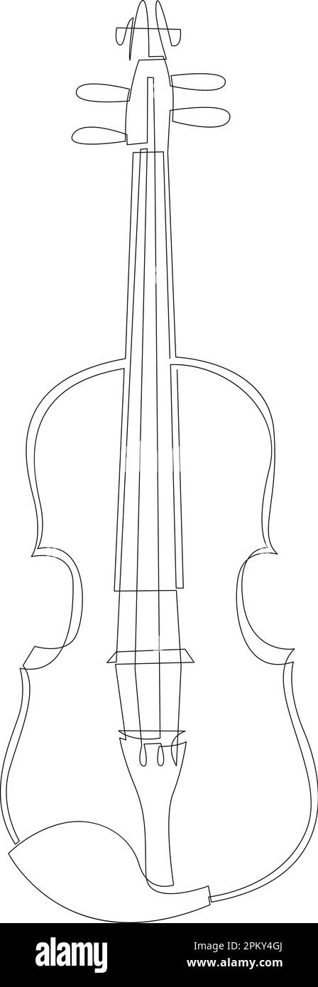 Violin, durchgehende Linienzeichnung. Minimalistisches Design Stock Vektor
