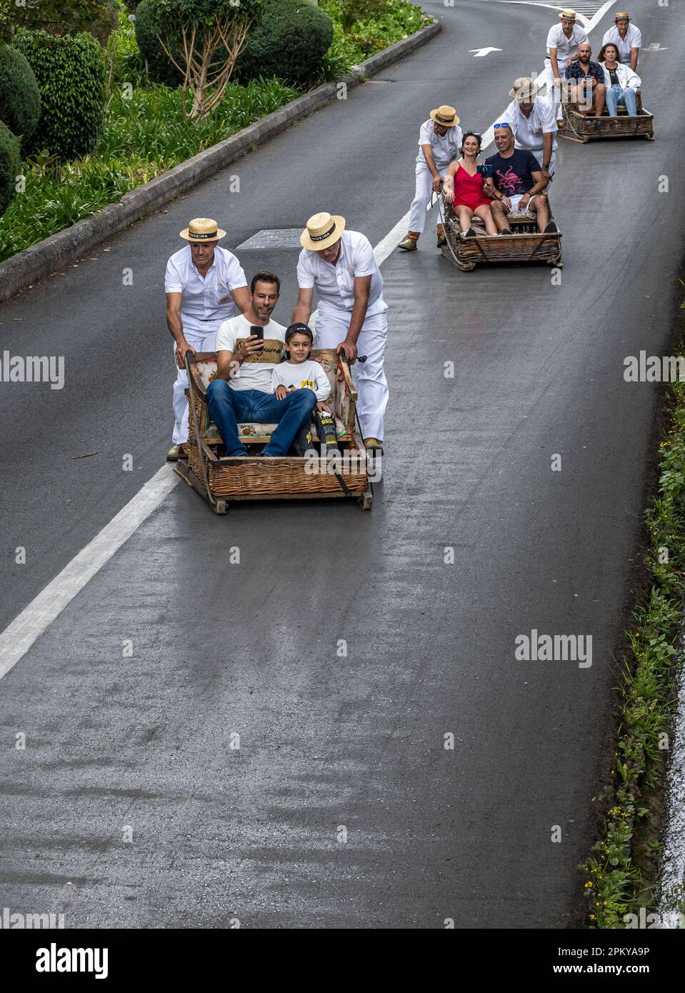 Monte-Rodelpartie Stockfoto