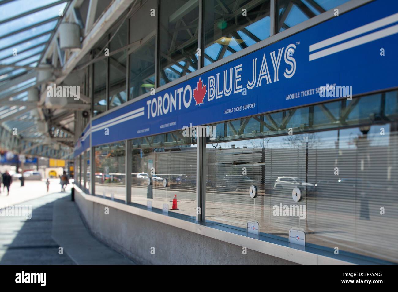 Blue Jays Ticketschalter im Rogers Center in Toronto. Die Toronto Blue Jays sind ein kanadisches Profi-Baseballteam mit Sitz in Toronto. Stockfoto