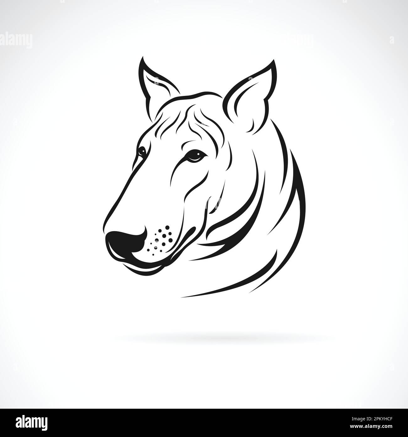 Vektor eines Bullenterrier-Hundekopfes auf weißem Hintergrund. Leicht bearbeitbare Layered-Vektordarstellung. Haustiere. Tiere. Stock Vektor