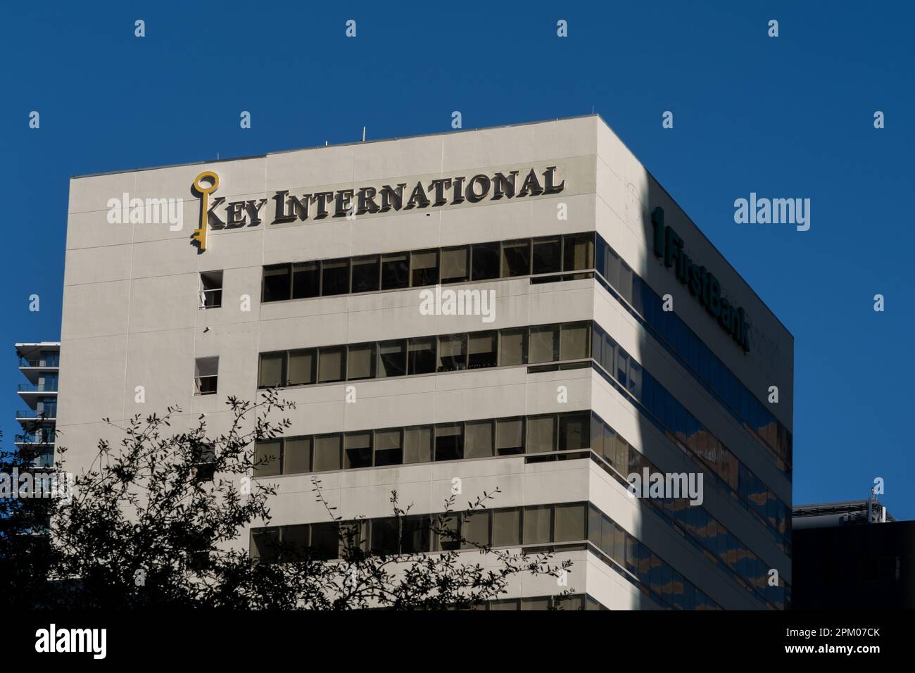 Hauptgebäude des internationalen Büros in Miami, FL, USA. Stockfoto