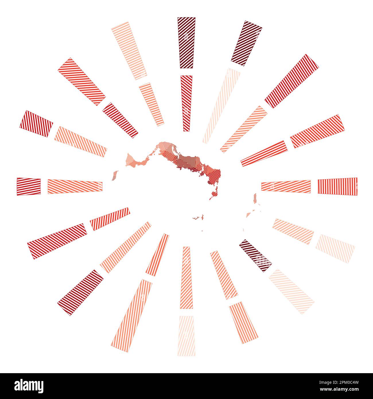Turks- und Caicosinseln Sonnenaufgang. Niedrige poly-gestreifte Rochen und Karte der Insel. Klassische Vektordarstellung. Stock Vektor