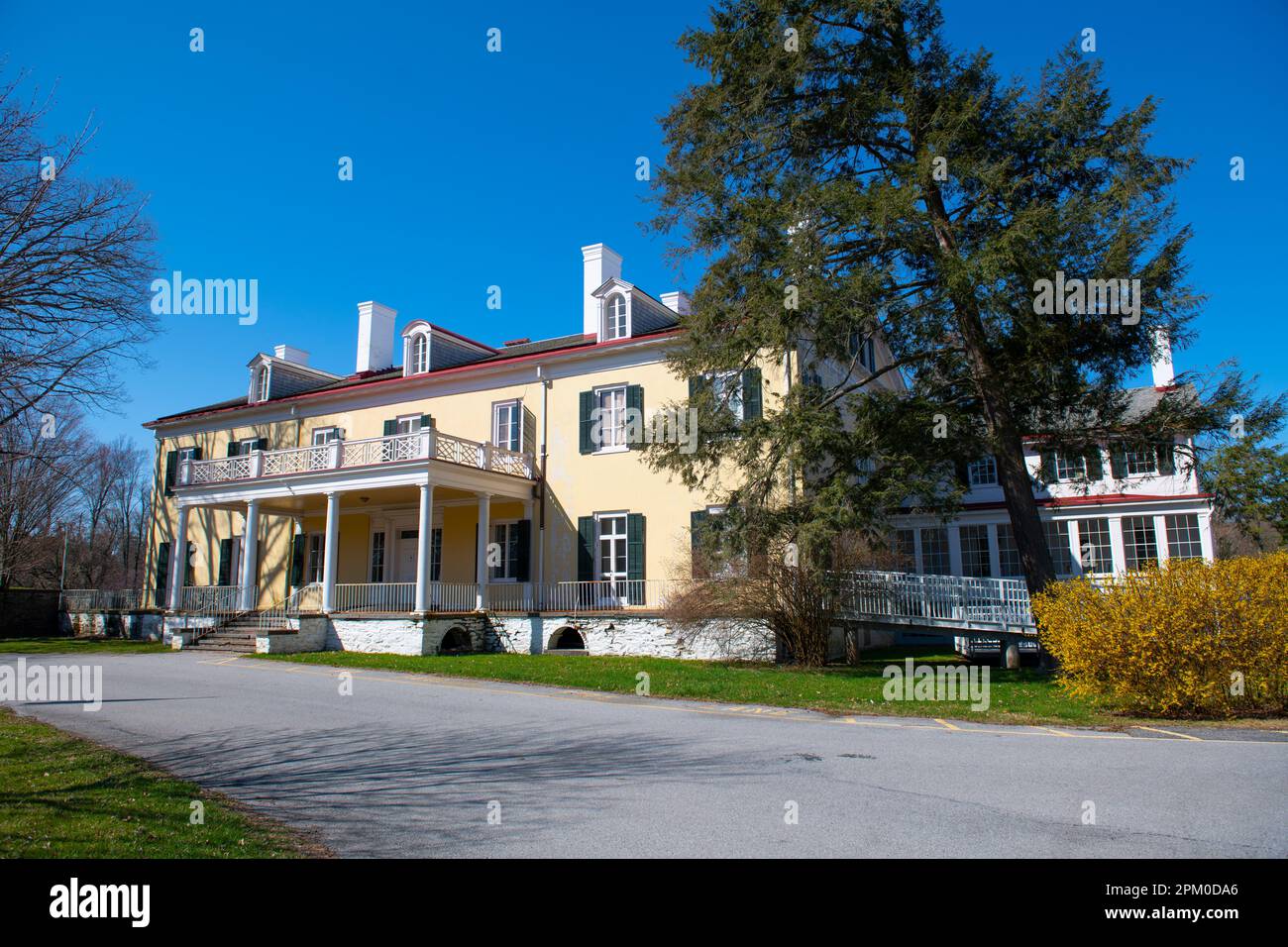 USA New York NY Hyde Park FDR Bellefield Außenansicht der National Historic Site Newbold-Morgan Familienanwesen Stockfoto