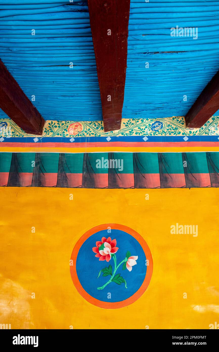 Farben des Klosters Sani, Zanskar, Ladakh, Indien Stockfoto