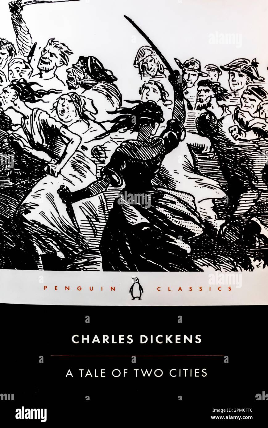 Ein Roman über zwei Städte von Charles Dickens 1859 Stockfoto
