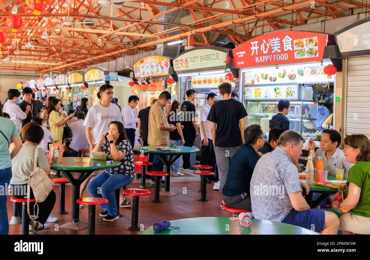 Maxwell Food Centre, Chinatown, Singapur Stockfoto