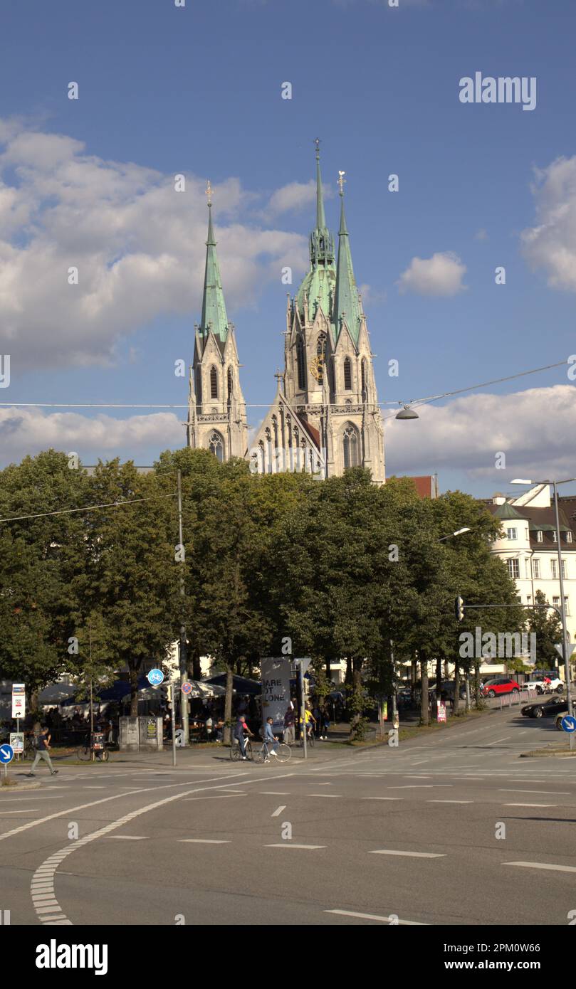 Ein herrlicher Blick auf St. Paul Church in München. München, Deutschland Stockfoto