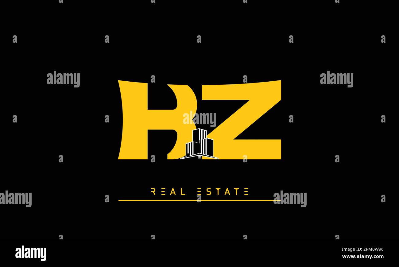 Immobilienbriefe Initialen Monogramm Logo KZ , ZK Stock Vektor