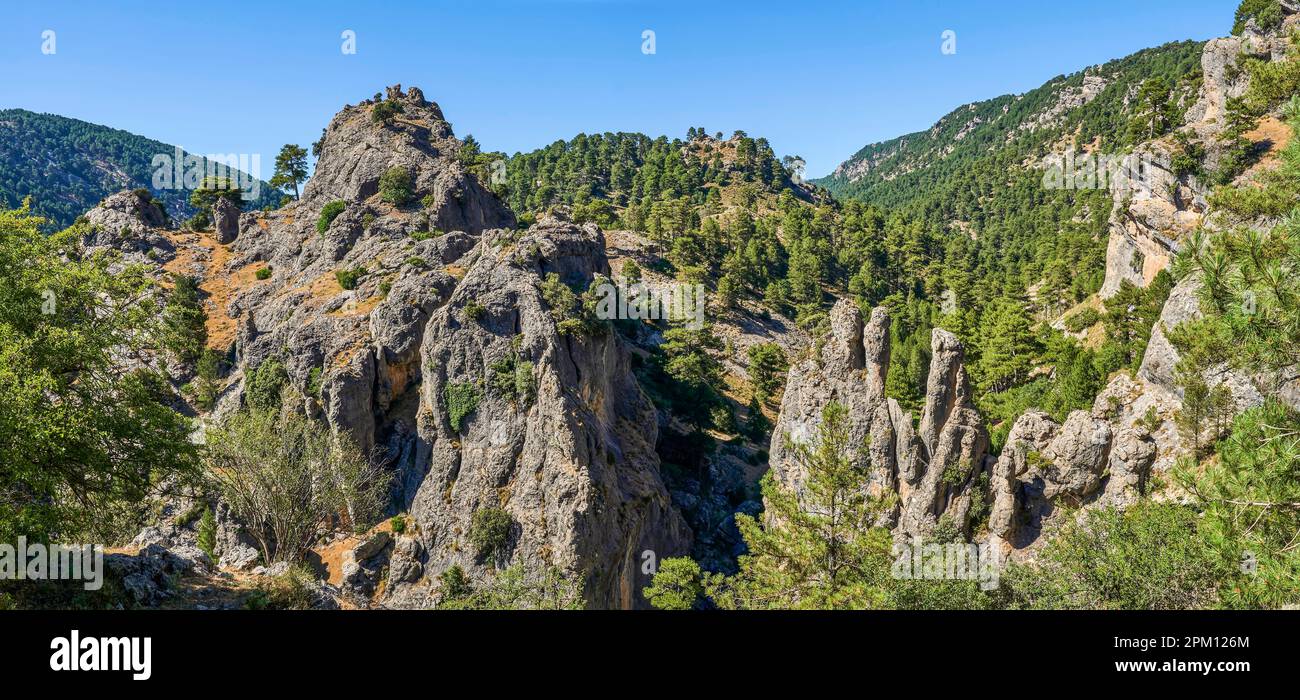 Der Naturpark Cazorla ist das größte Schutzgebiet Spaniens und das zweite in Europa. Biosphärenreservat der UNESCO seit 1983. In der Provinz Jaen, A Stockfoto