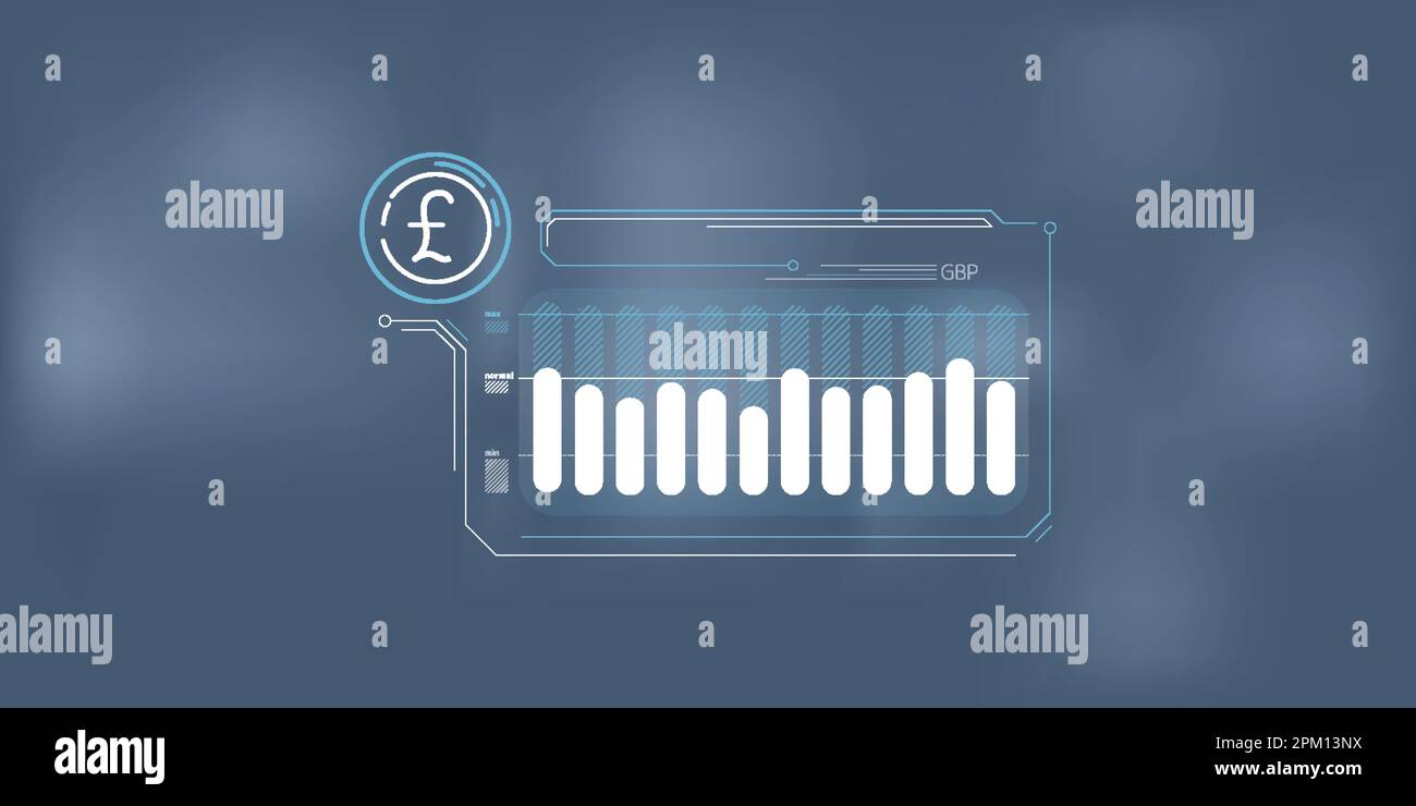 Einfache Infografiken zur Stabilität des Pfund-Sterling-Preises. Stock Vektor