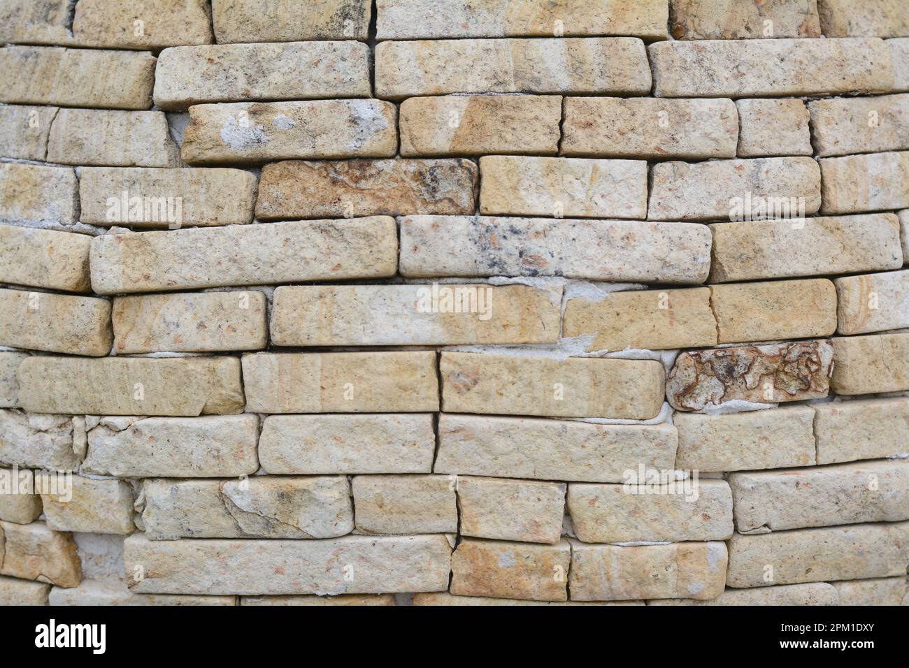 Konsistenz alter Steinwände als Hintergrund, Nahaufnahme Stockfoto