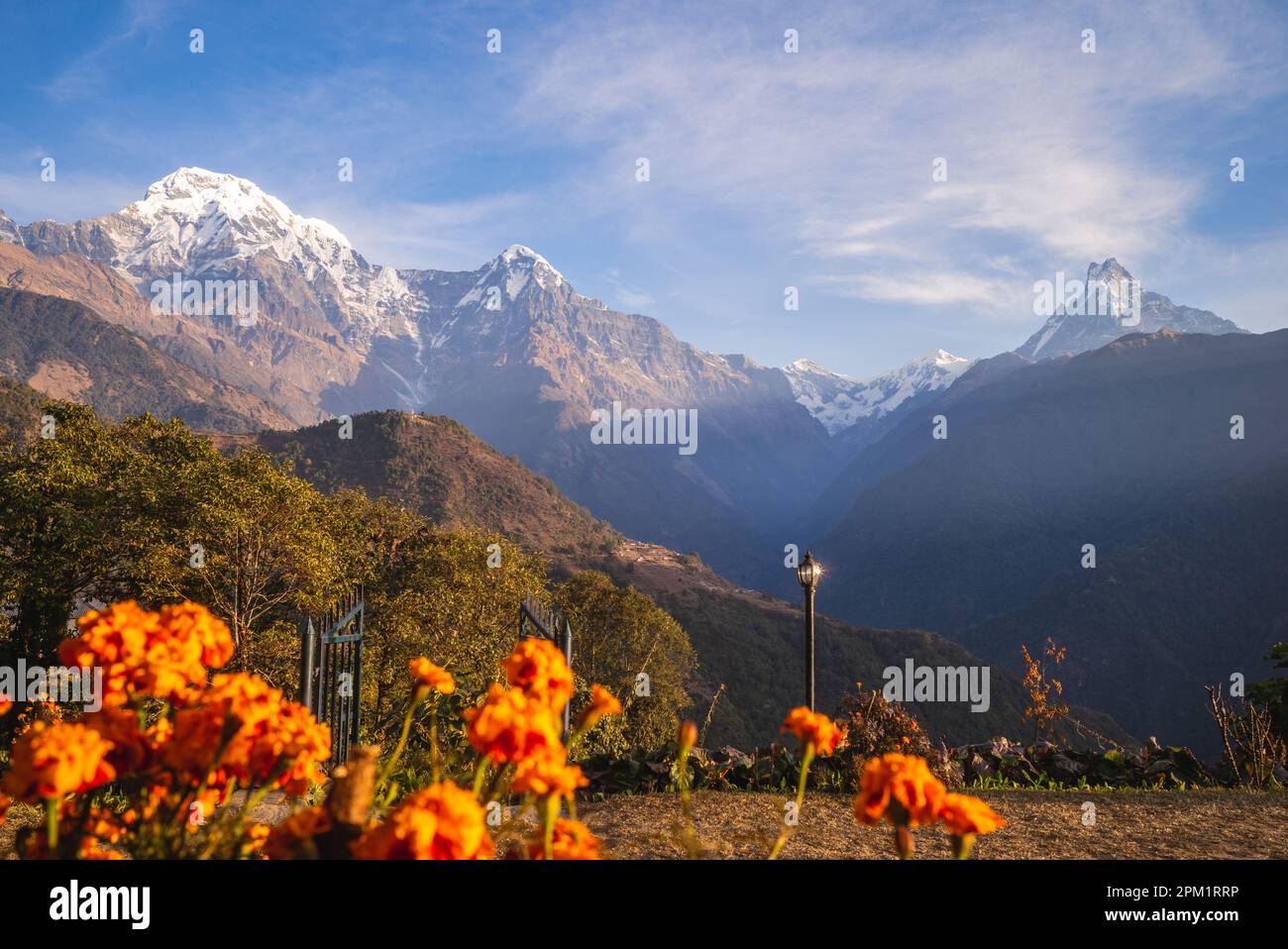 Landschaft von ghandruk Dorf in der Nähe von Pokhara in Nepal Stockfoto