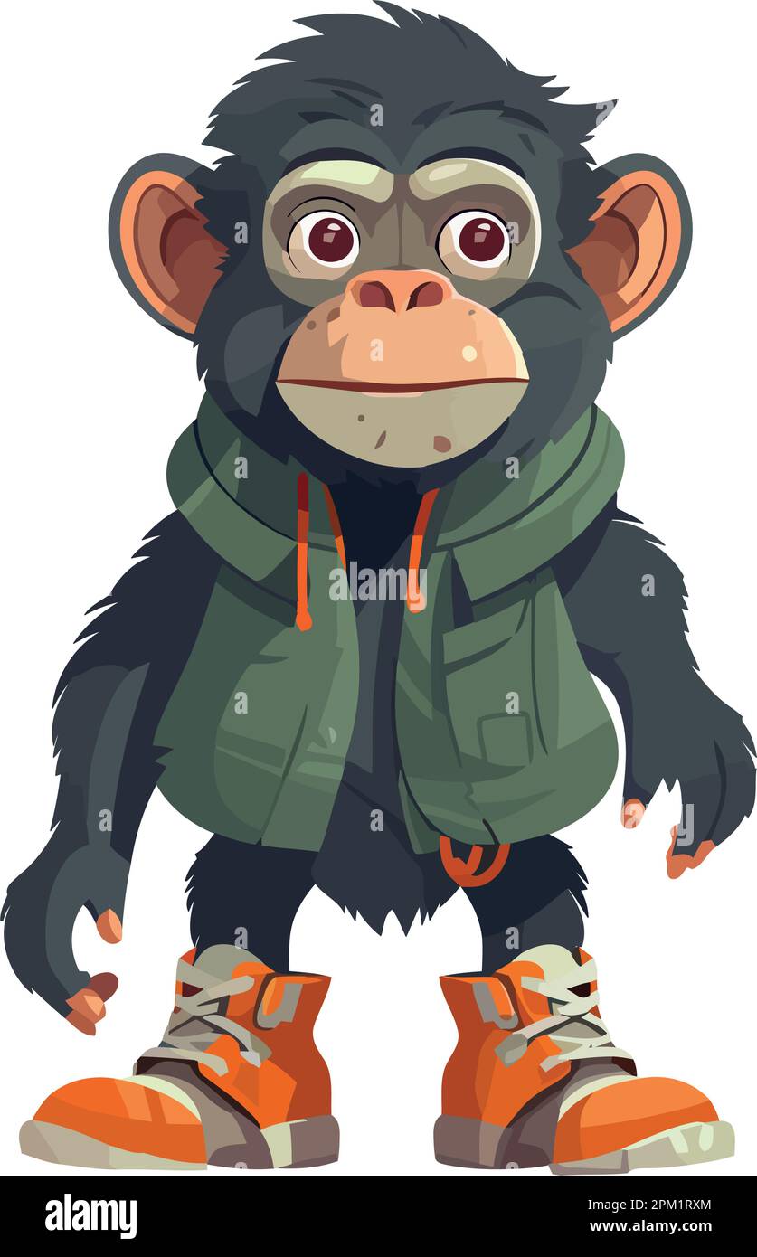 Lächelndes Baby-Orang-Utan läuft Stock Vektor