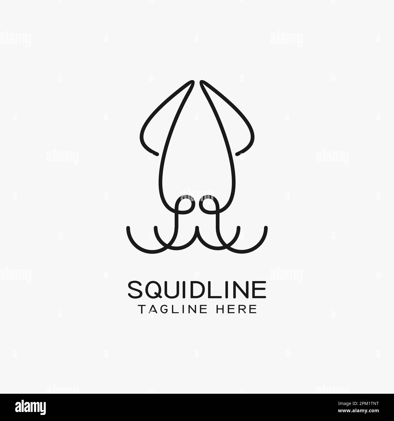 Squid Line Logo-Design Stock Vektor