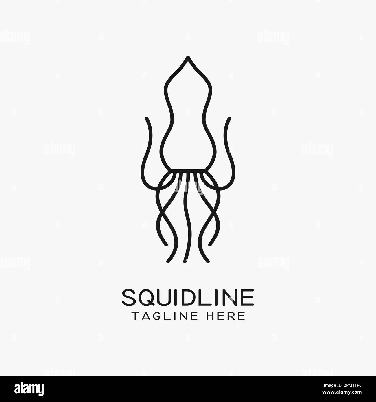 Squid Line Logo-Design Stock Vektor