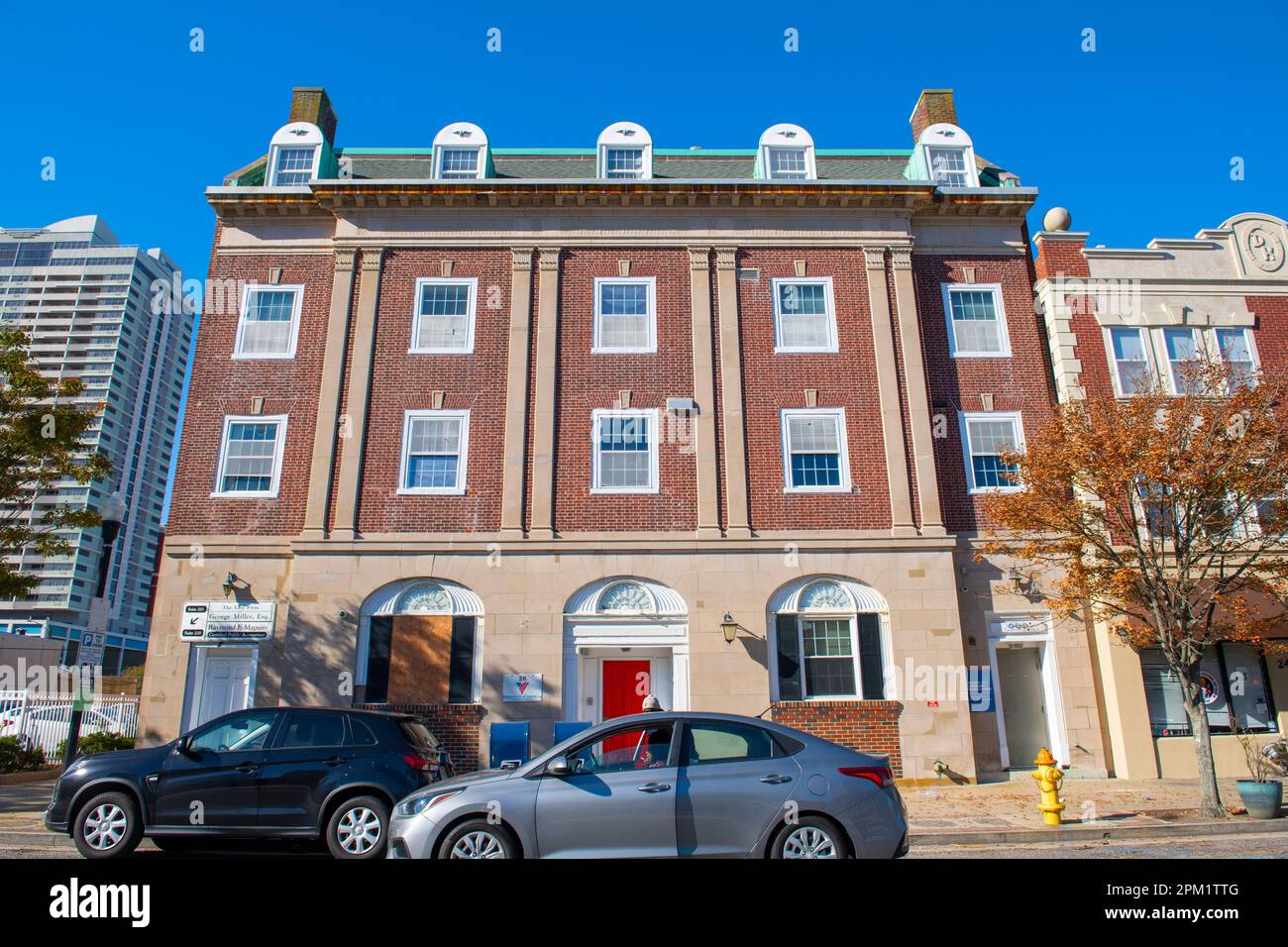 Historische Geschäftsgebäude an der 26 S Pennsylvania Avenue in der Innenstadt von Atlantic City, New Jersey, NJ, USA. Stockfoto