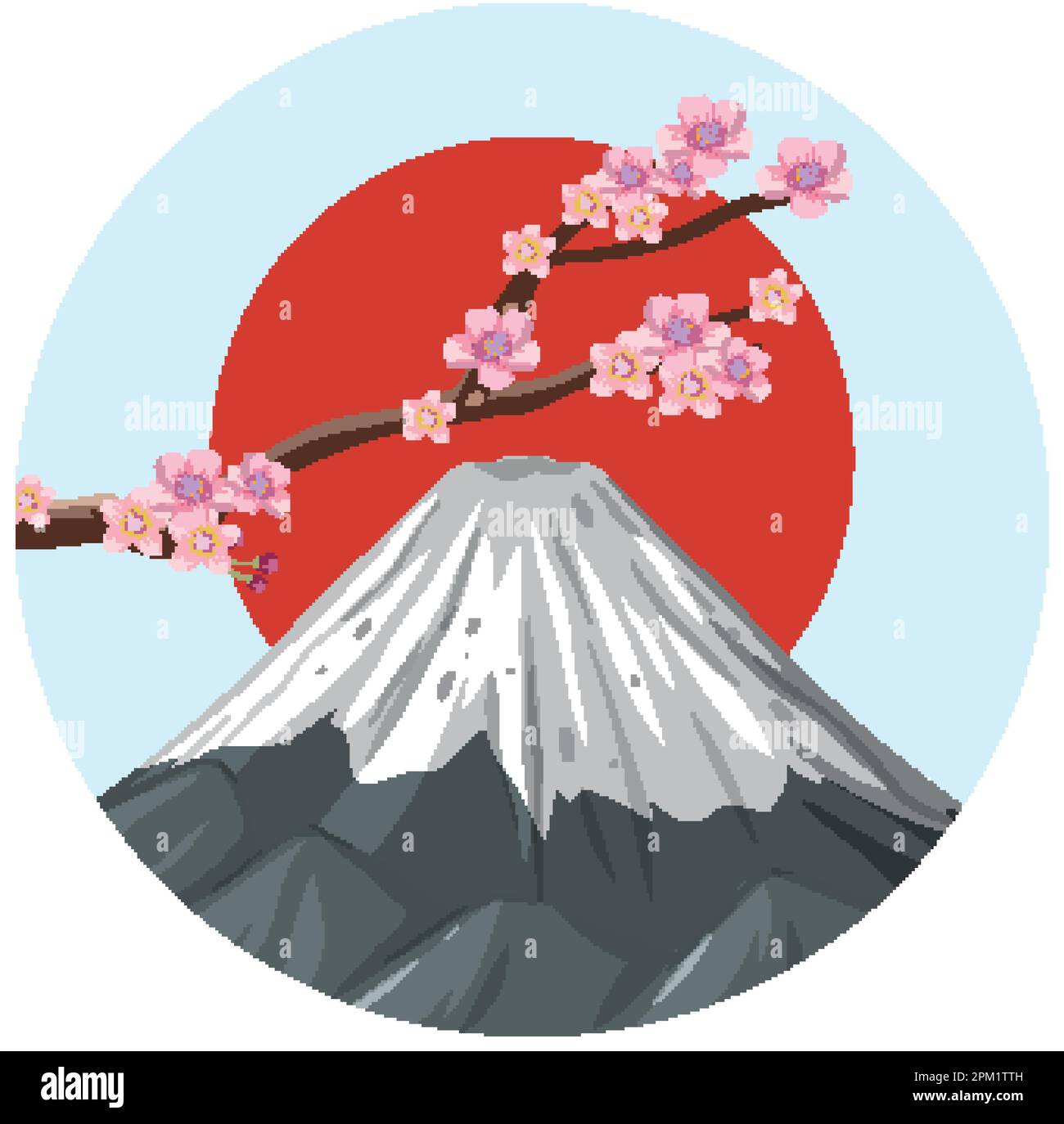 Fujisan Symbol der Japan Vector Graphic Illustration Stock Vektor