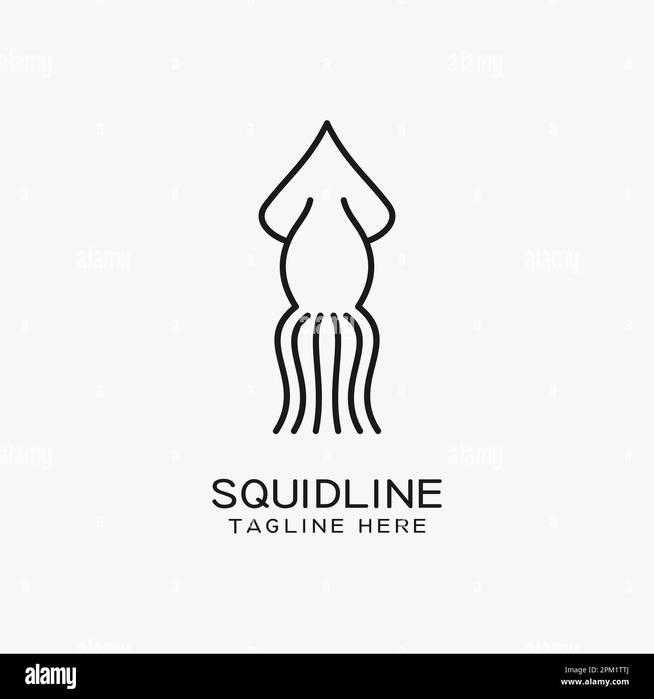 Squid Line Logo-Design Stock Vektor