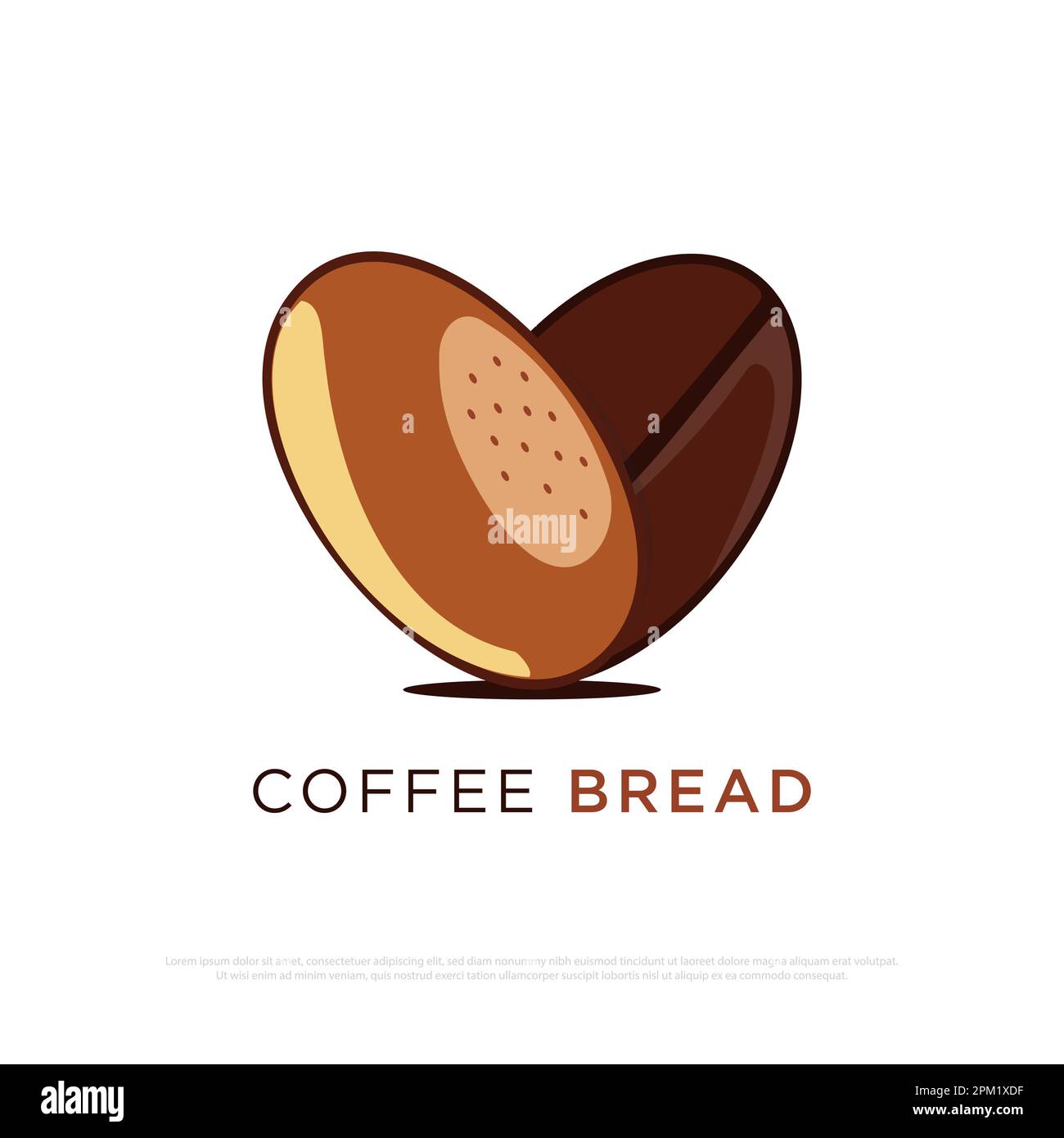 Logo für Kaffee- und Brotliebhaber, ideal für Lebensmittel- und Getränkehändler, Cafés oder Restaurants, Premium-Vektorvorlage Stock Vektor