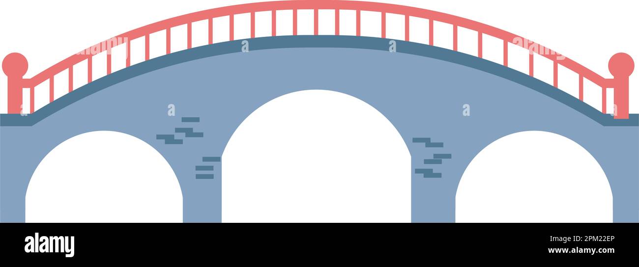 Ziegel und Beton alte Brücke, städtische Infrastruktur Stock Vektor