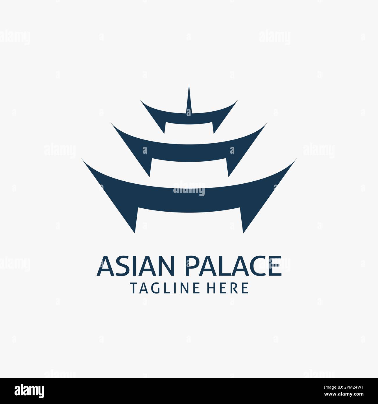 Asiatisches Palastgebäude Logo-Design Stock Vektor